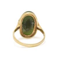 YELLOW GOLD AND NEPHRITE RING