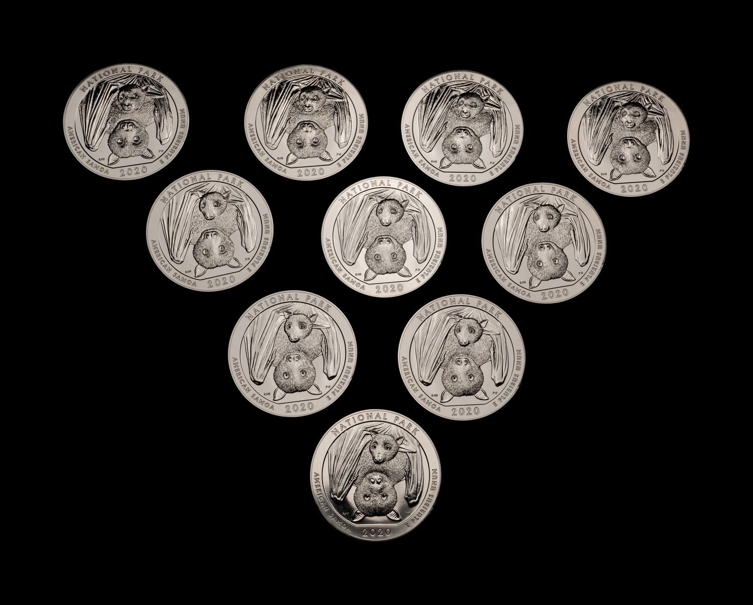 A Large Collection of Eighty-Eight US-Mint Issued America the Beautiful 5 oz. Silver Rounds