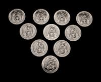 A Large Collection of Eighty-Eight US-Mint Issued America the Beautiful 5 oz. Silver Rounds