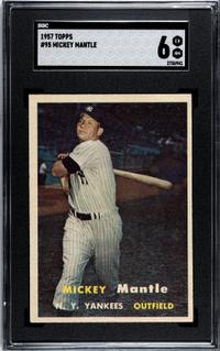 A 1957 Topps Mickey Mantle Baseball Card No. 95 (SGC 6 EX/NM)