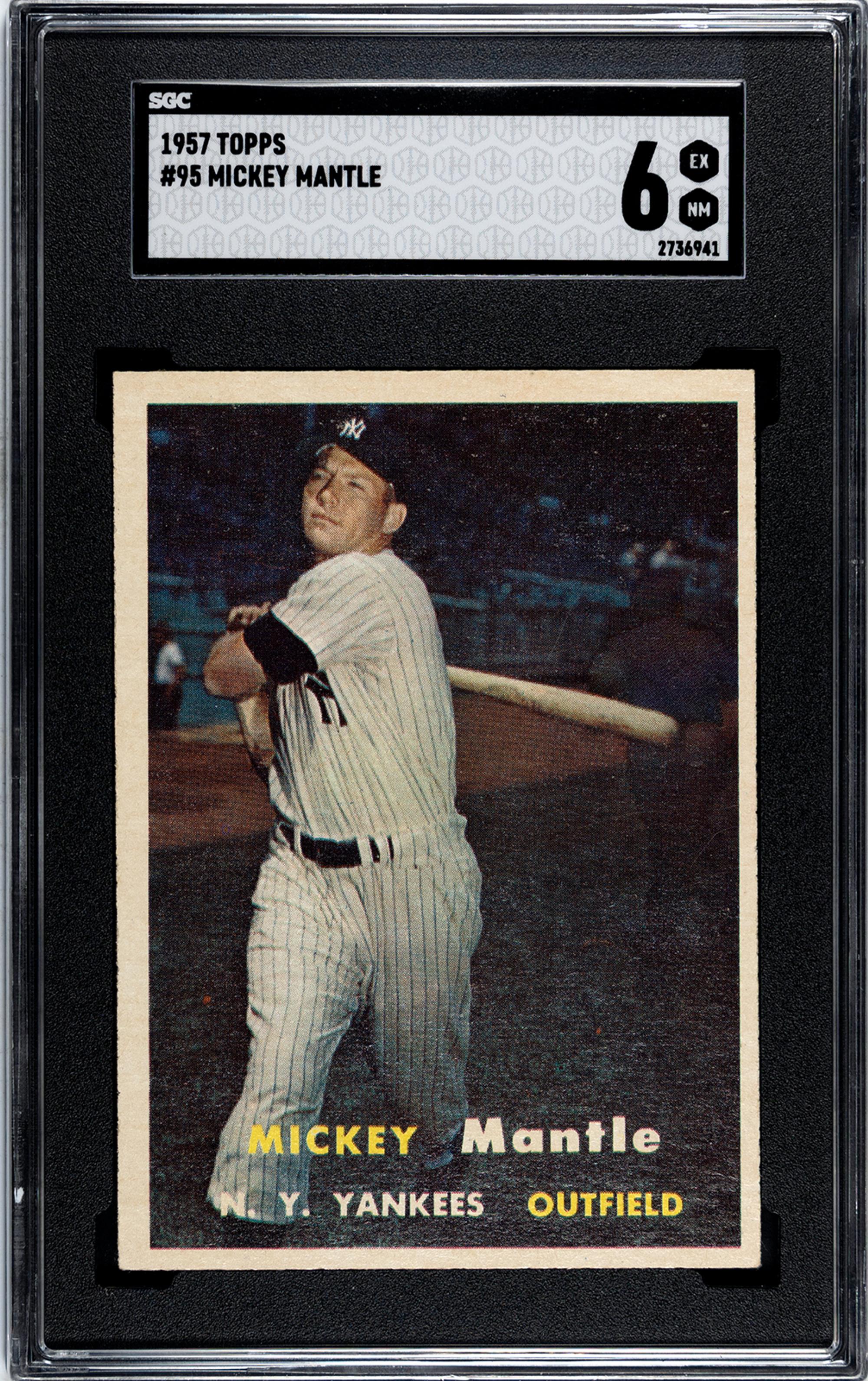 A 1957 Topps Mickey Mantle Baseball Card No. 95 (SGC 6 EX/NM)