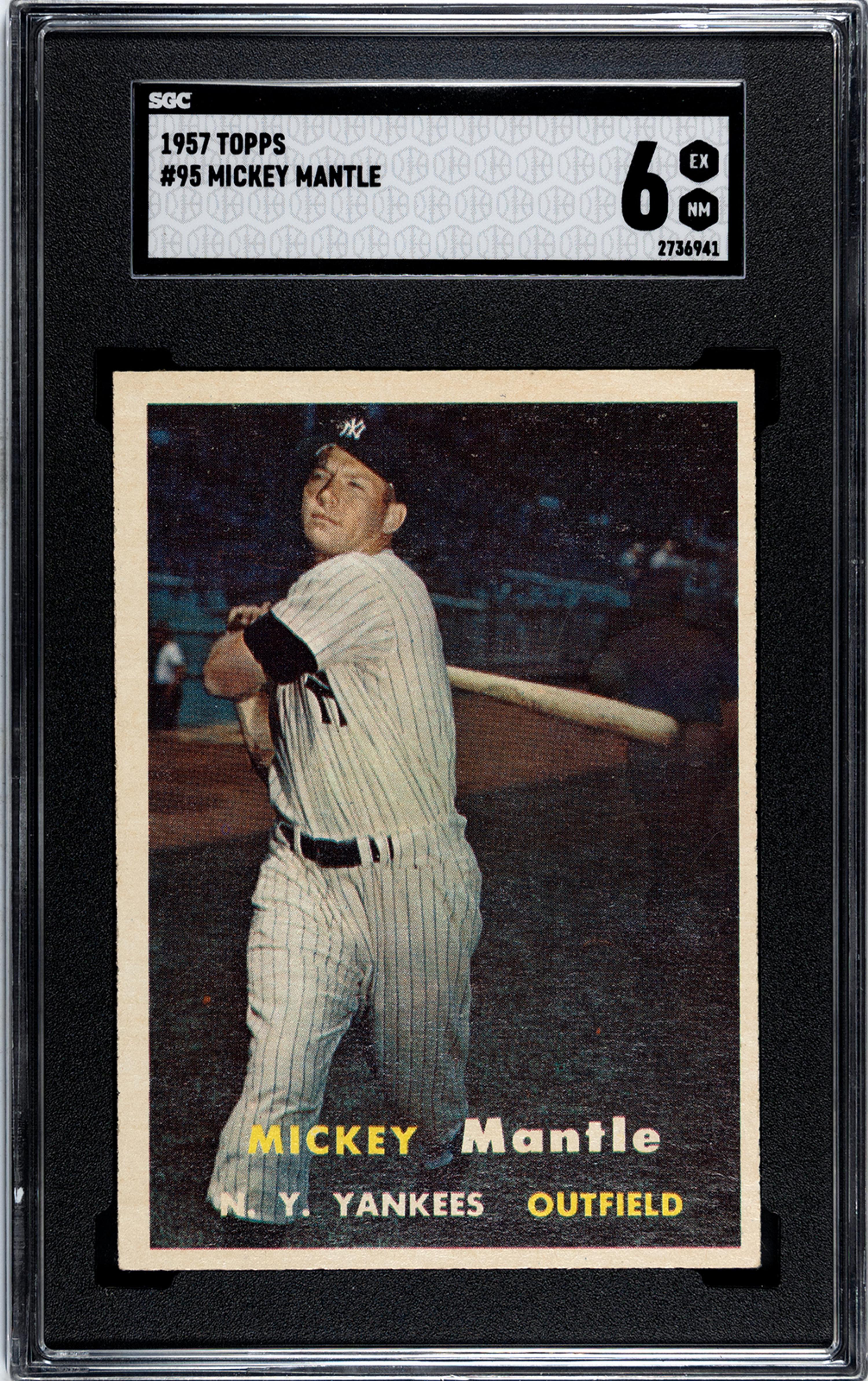 A 1957 Topps Mickey Mantle Baseball Card No. 95 (SGC 6 EX/NM)