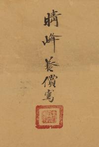 A Chinese Ink on Paper Six-Panel Floor Screen