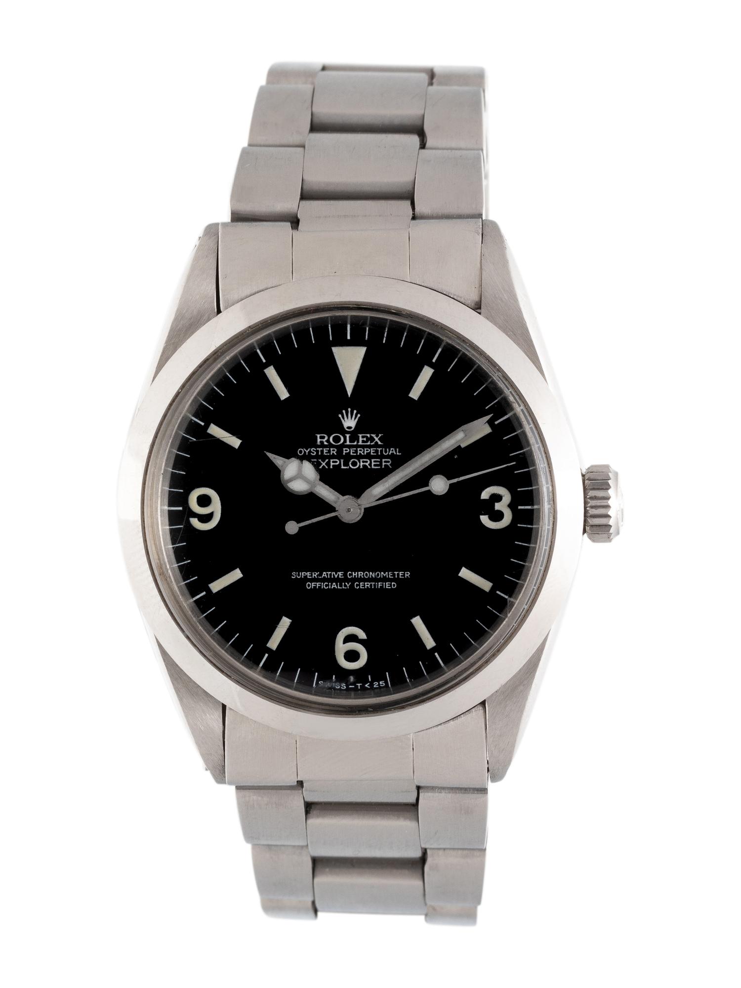 ROLEX, REF. 1016 STAINLESS STEEL 'EXPLORER FROG'S FOOT' WRISTWATCH, CIRCA 1965