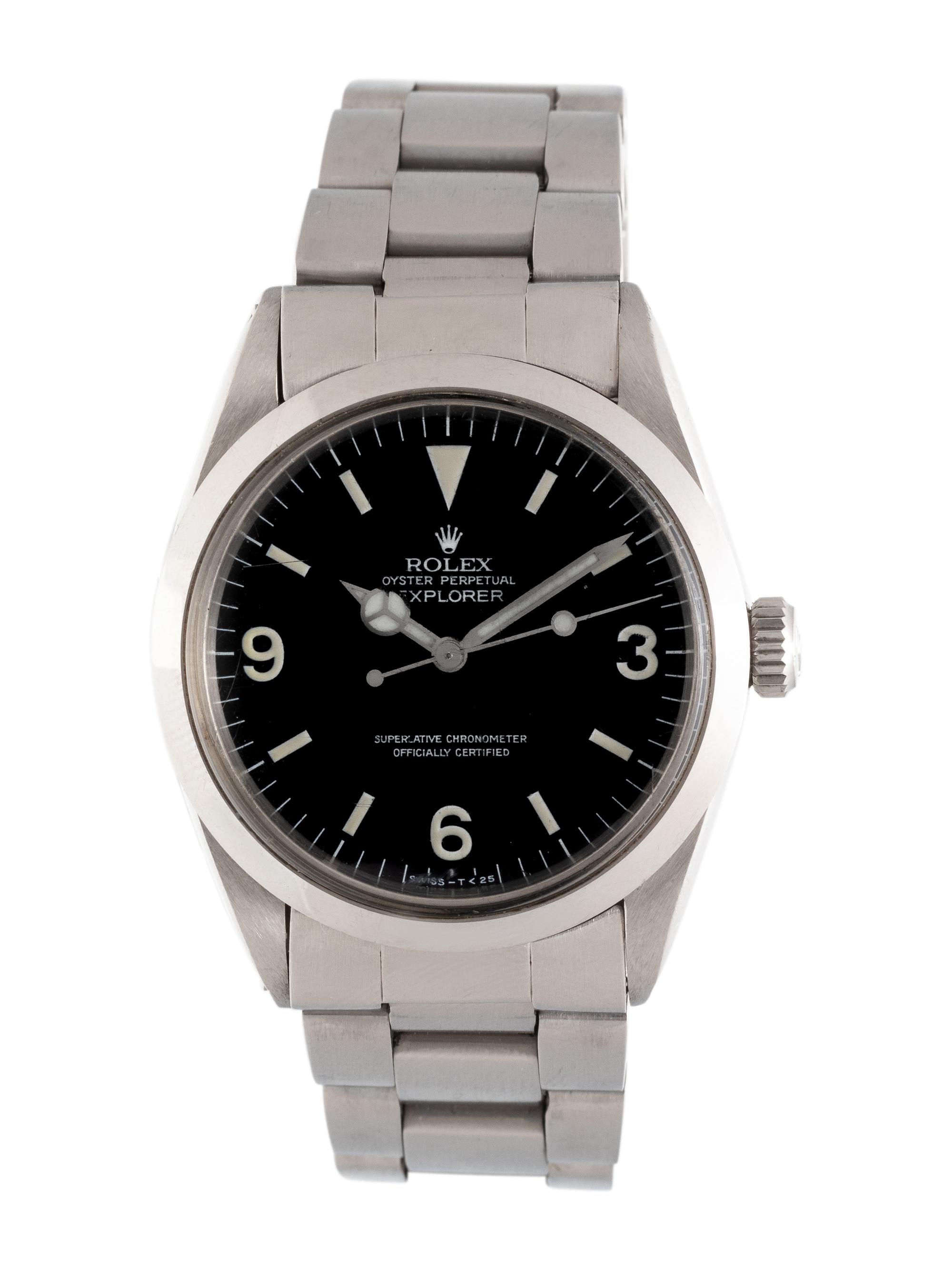 ROLEX, REF. 1016 STAINLESS STEEL 'EXPLORER FROG'S FOOT' WRISTWATCH, CIRCA 1965