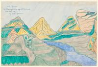 Joseph Yoakum, (American, 1886-1972), Mt. Negoi in Transylvania Alps of Romania near town Cluj, 1966