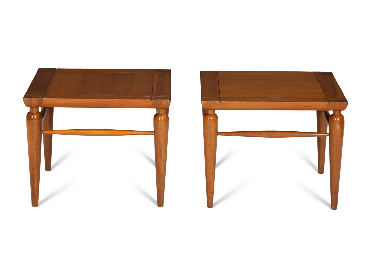 A Pair of Henredon Stained Fruitwood Side Tables