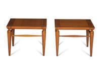A Pair of Henredon Stained Fruitwood Side Tables