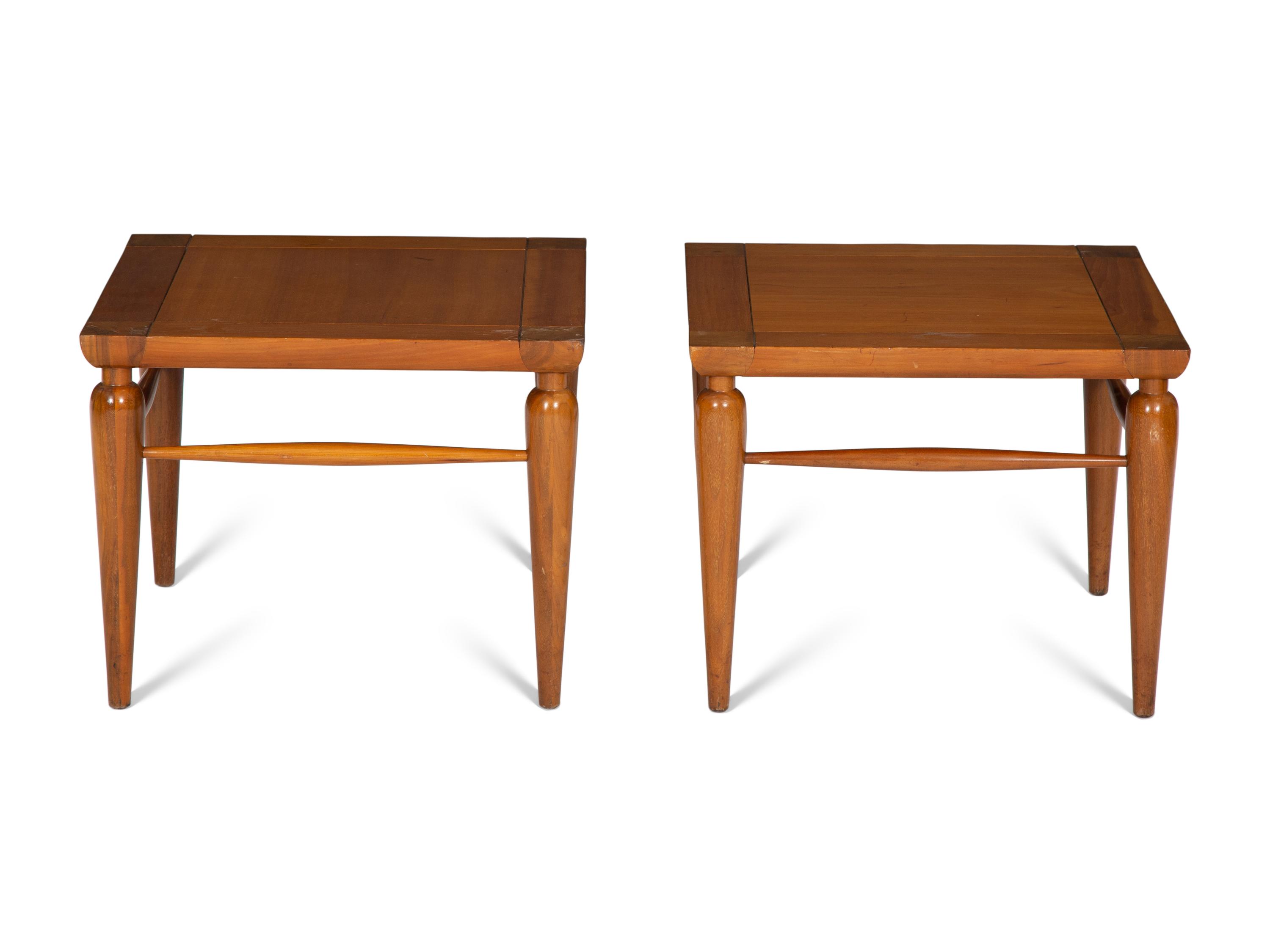 A Pair of Henredon Stained Fruitwood Side Tables