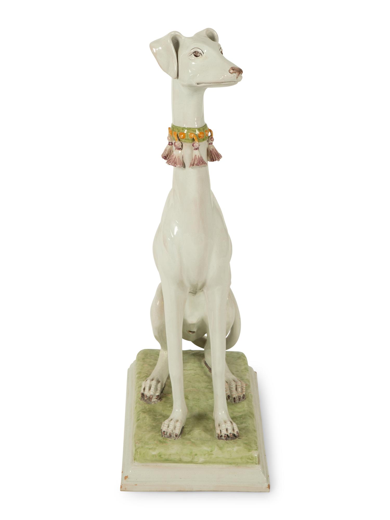 An Italian Hand Painted Ceramic Whippet — 20TH CENTURY