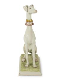 An Italian Hand Painted Ceramic Whippet — 20TH CENTURY