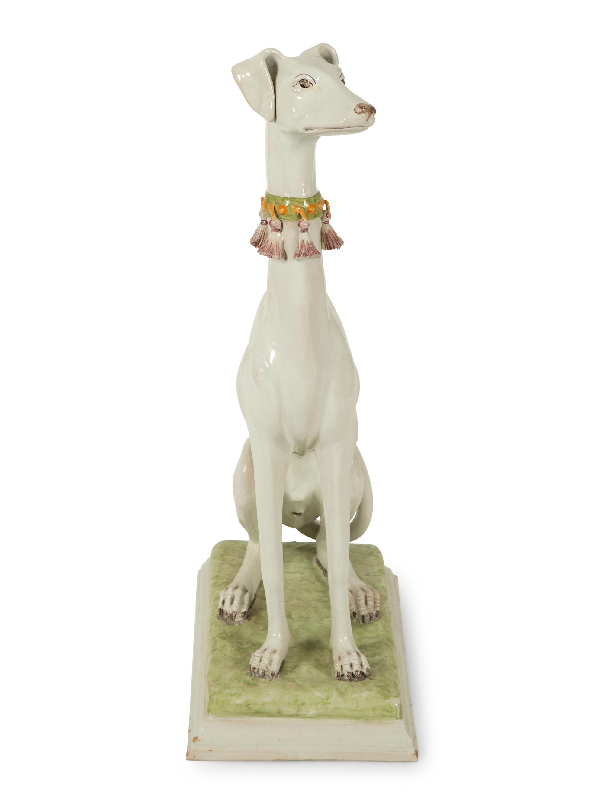 An Italian Hand Painted Ceramic Whippet — 20TH CENTURY