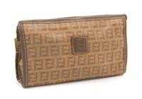 A Fendi Logo Makeup Bag, 8" x 6".
