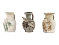 Three Chinese Changshayao Style Stoneware Ewers