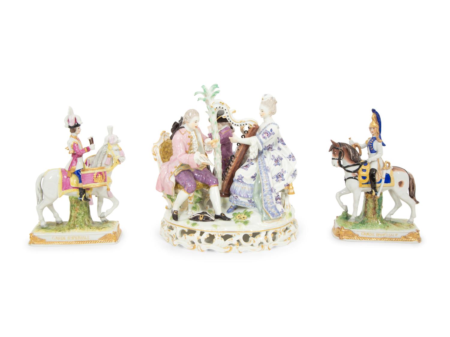 A Group of Three German Porcelain Figures