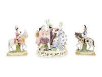 A Group of Three German Porcelain Figures