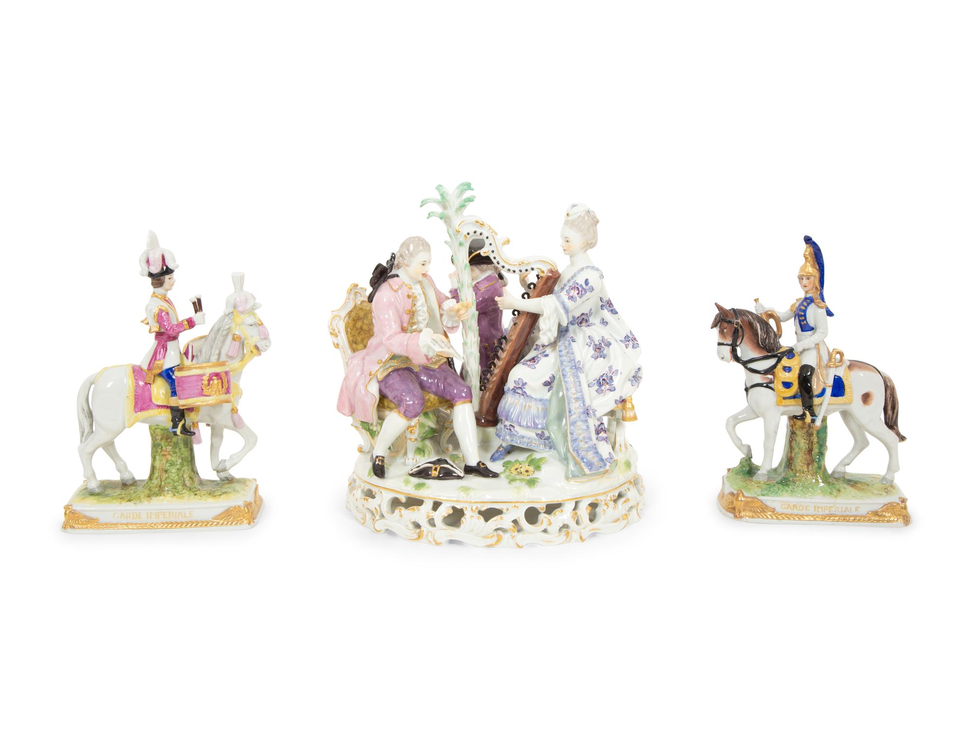 A Group of Three German Porcelain Figures