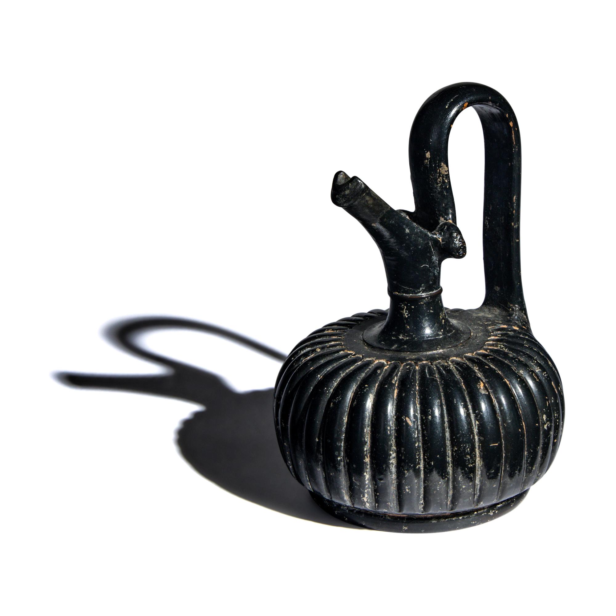 An Apulian Black-Glazed Epichysis