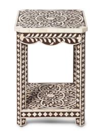 A Vizagapatam Style Bone and Ebony Inlaid Table