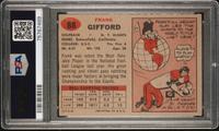 A 1957 Topps Frank Gifford Football Card No. 88 (PSA 7 NM) and 1962 Topps Johnny Unitas Football Card No. 1 (PSA 5 EX)