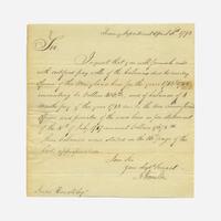 [Hamilton, Alexander] [Treasury Department] Letter, signed