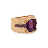 YELLOW GOLD AND AMETHYST RING