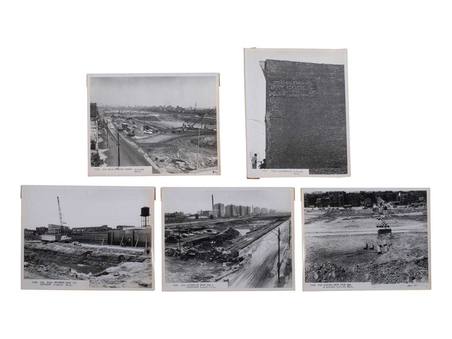 [SEGREGATION] -- [CHICAGO]. A group of over 300 images documenting the construction of the Dan Ryan Expressway and destruction of the Bronzeville neighborhood, ca 1961-1962.