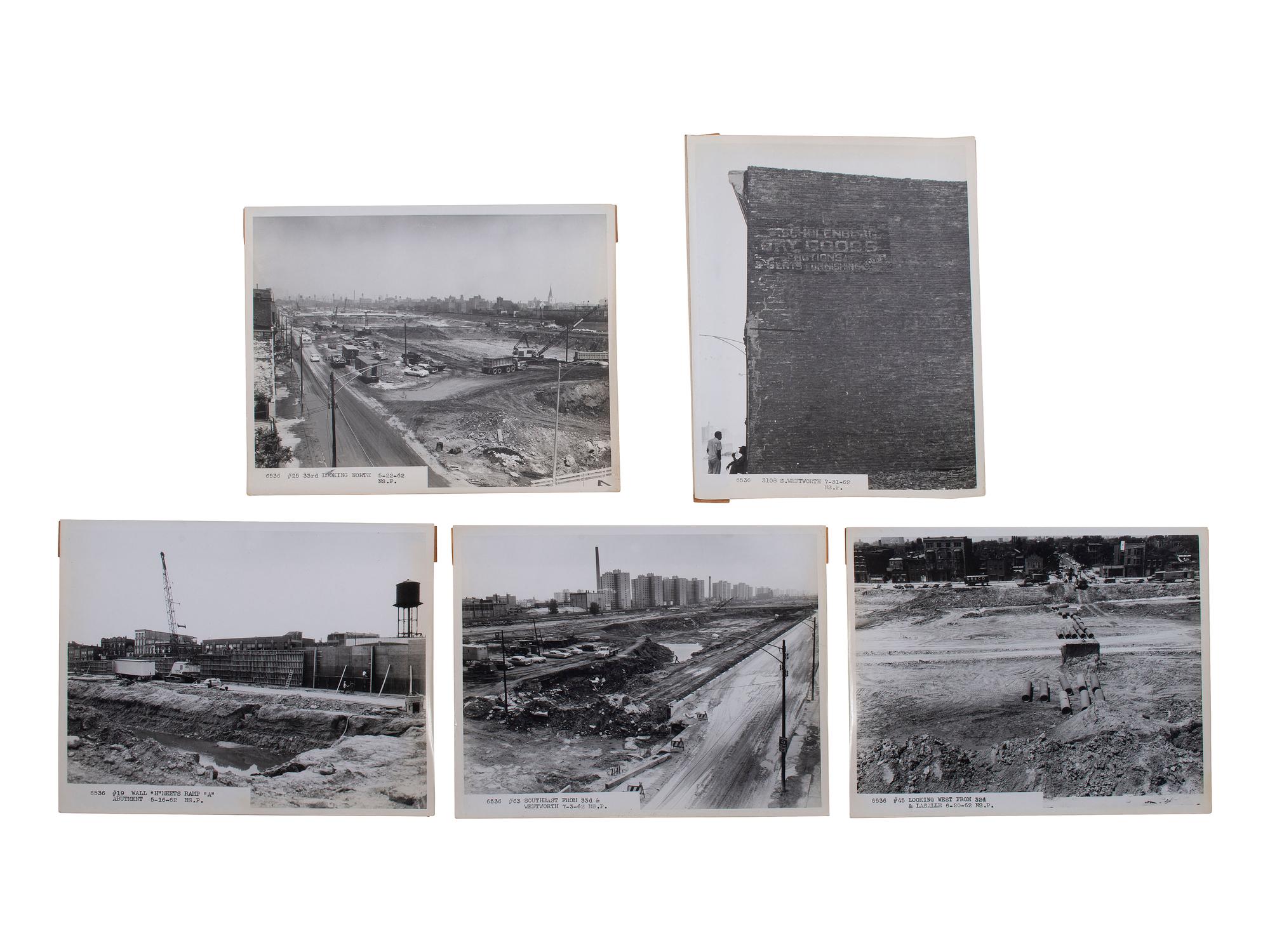 [SEGREGATION] -- [CHICAGO]. A group of over 300 images documenting the construction of the Dan Ryan Expressway and destruction of the Bronzeville neighborhood, ca 1961-1962.