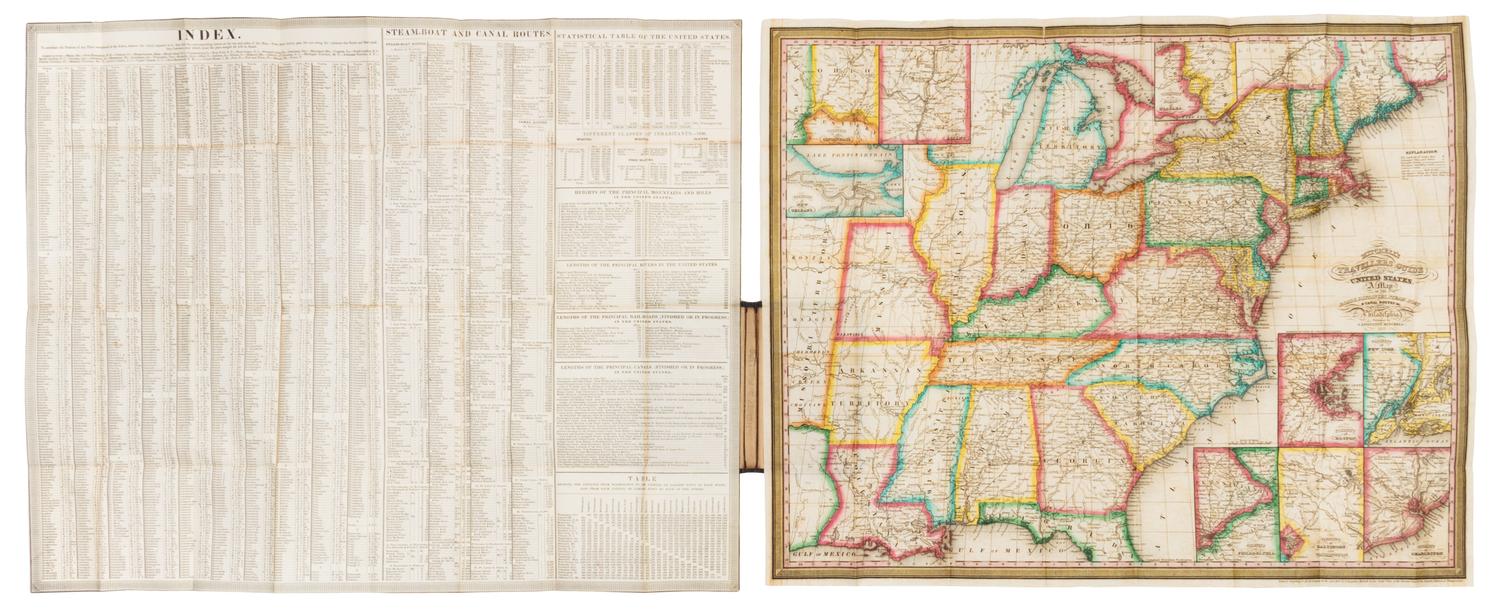 MITCHELL, S.A. Mitchell's Travellers Guide Through the United States. A Map of the Roads, Distances... &c. 1833. THE GRAFF COPY.