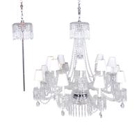 A Pair of Cut Glass Sixteen-Light Chandeliers