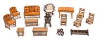 An Assembled Group of Furniture Articles Width of settee 2 1/2 inches. — Various Makers