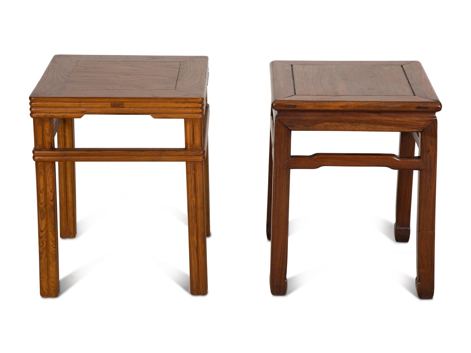 Two Chinese Hardwood Side Tables