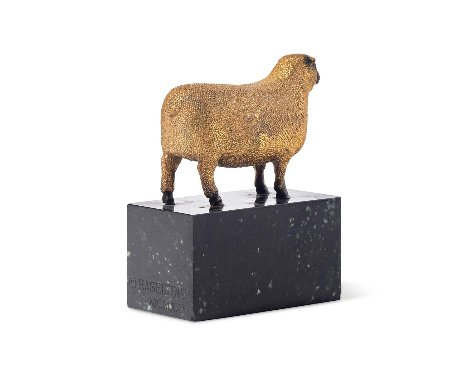 Herbert Chevalier Haseltine (1877-1962), A Gilt Bronze Ewe