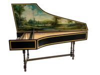 A Modern Black and Gilt Painted Double Manual Harpsichord — By Peter Fisk, 1989