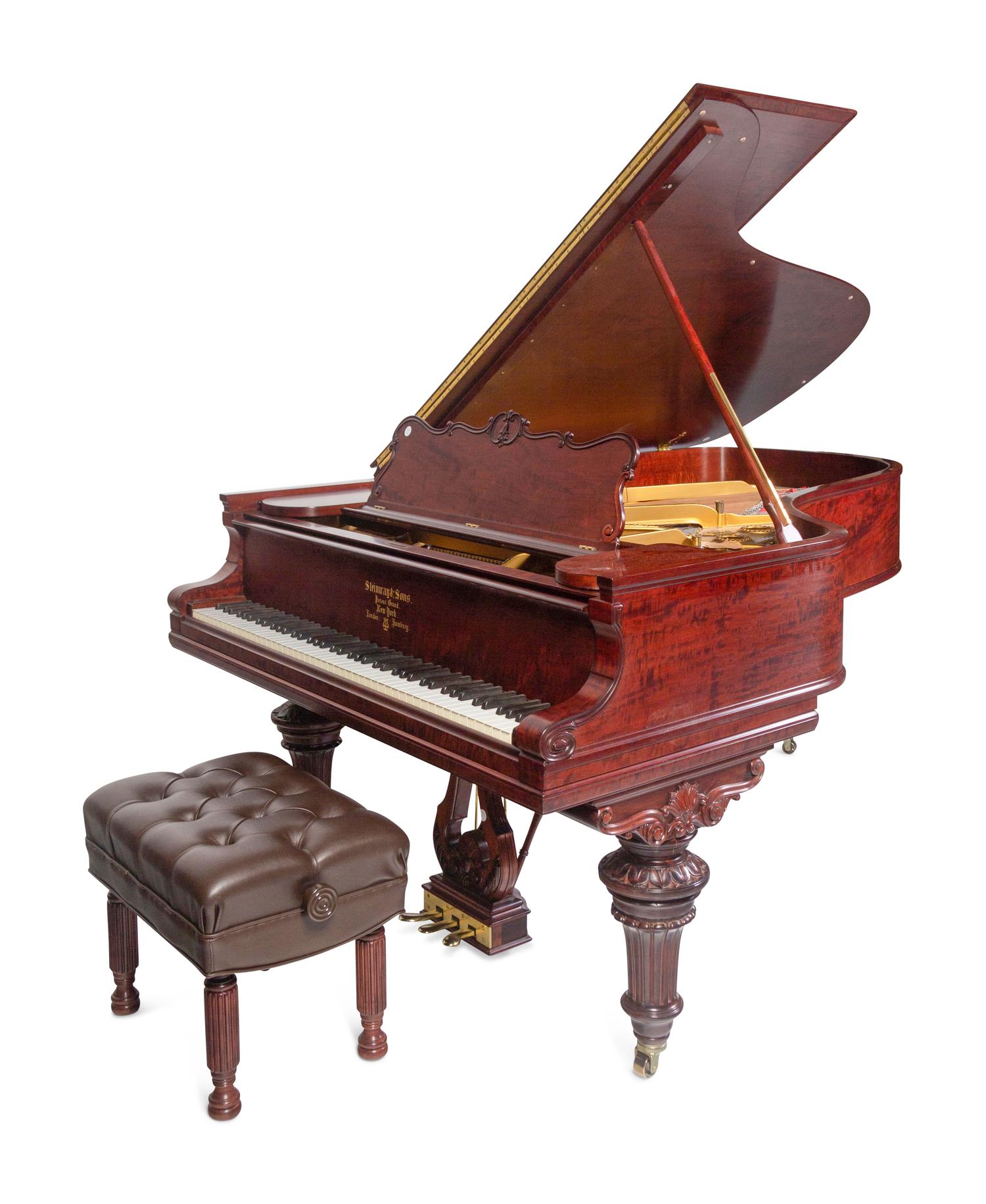 A Steinway and Sons Model B Mahogany Grand Piano