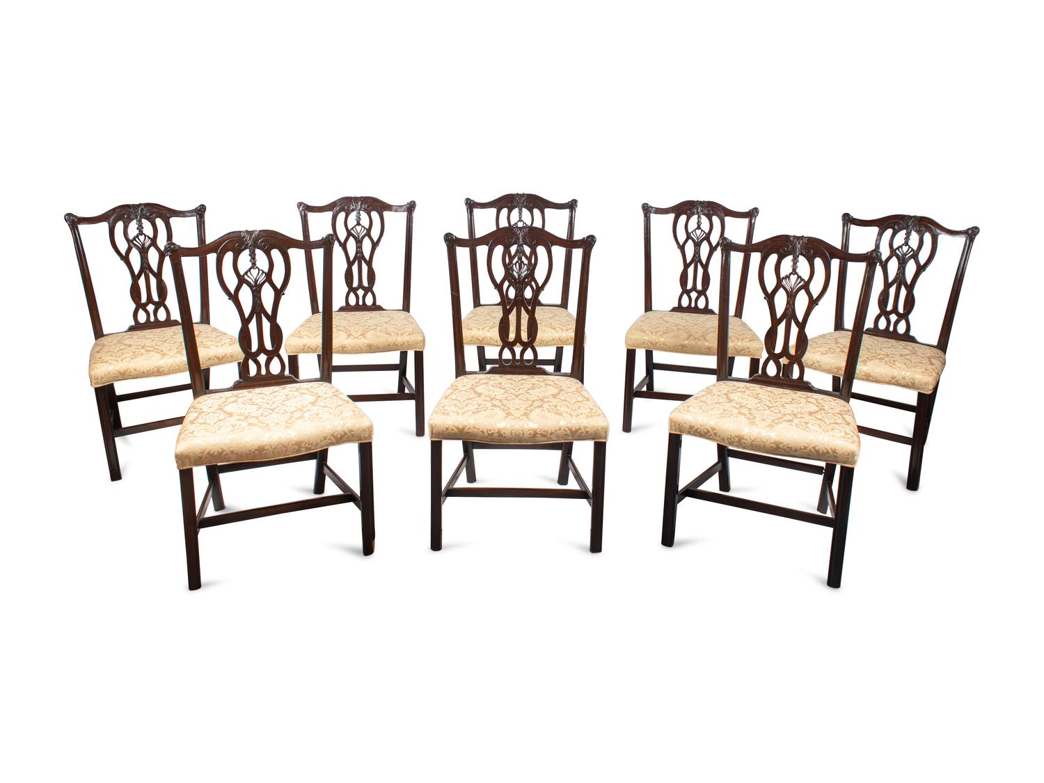 A Set of Eight George III Style Mahogany Dining Chairs