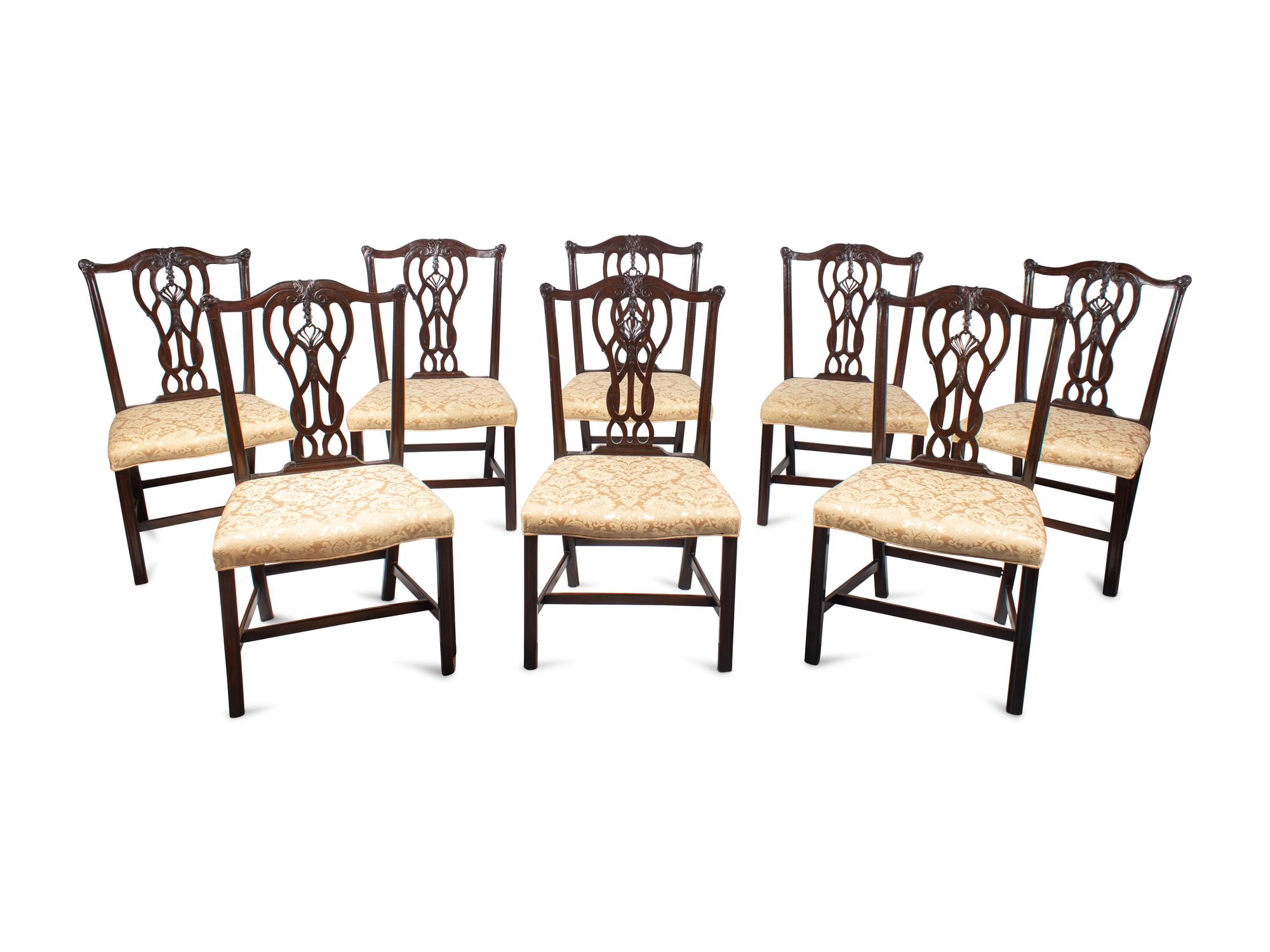 A Set of Eight George III Style Mahogany Dining Chairs