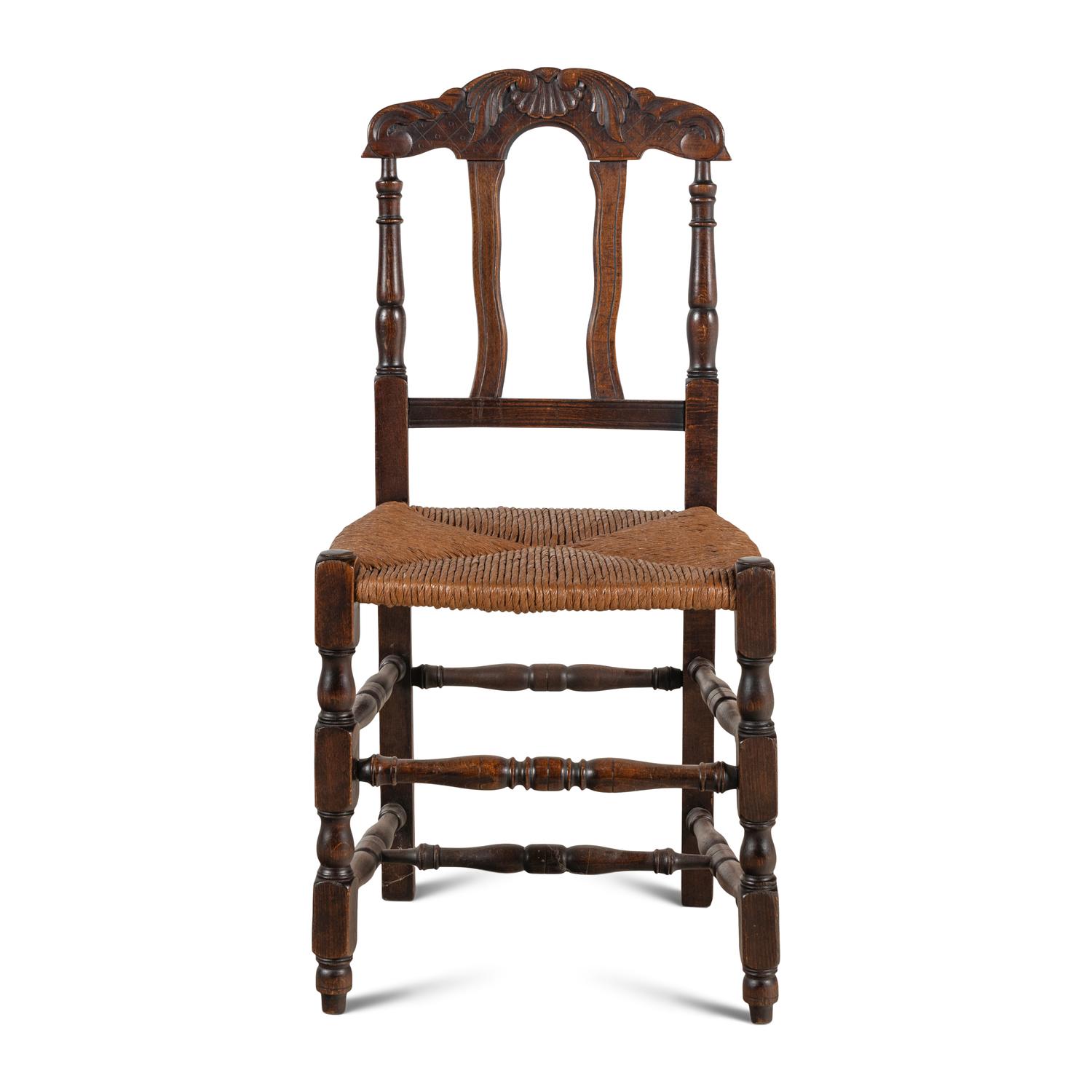 A William and Mary Style Oak Side Chair