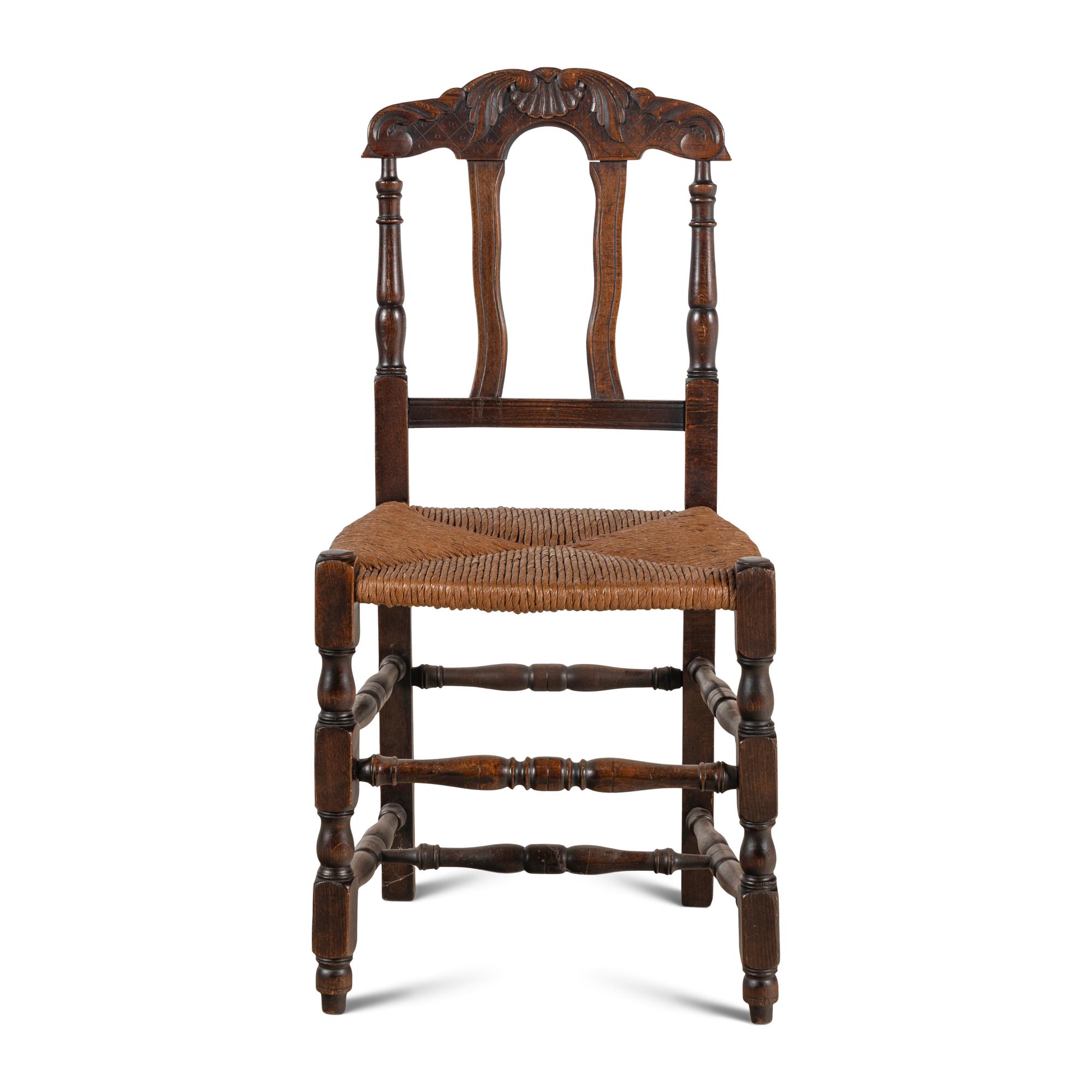 A William and Mary Style Oak Side Chair
