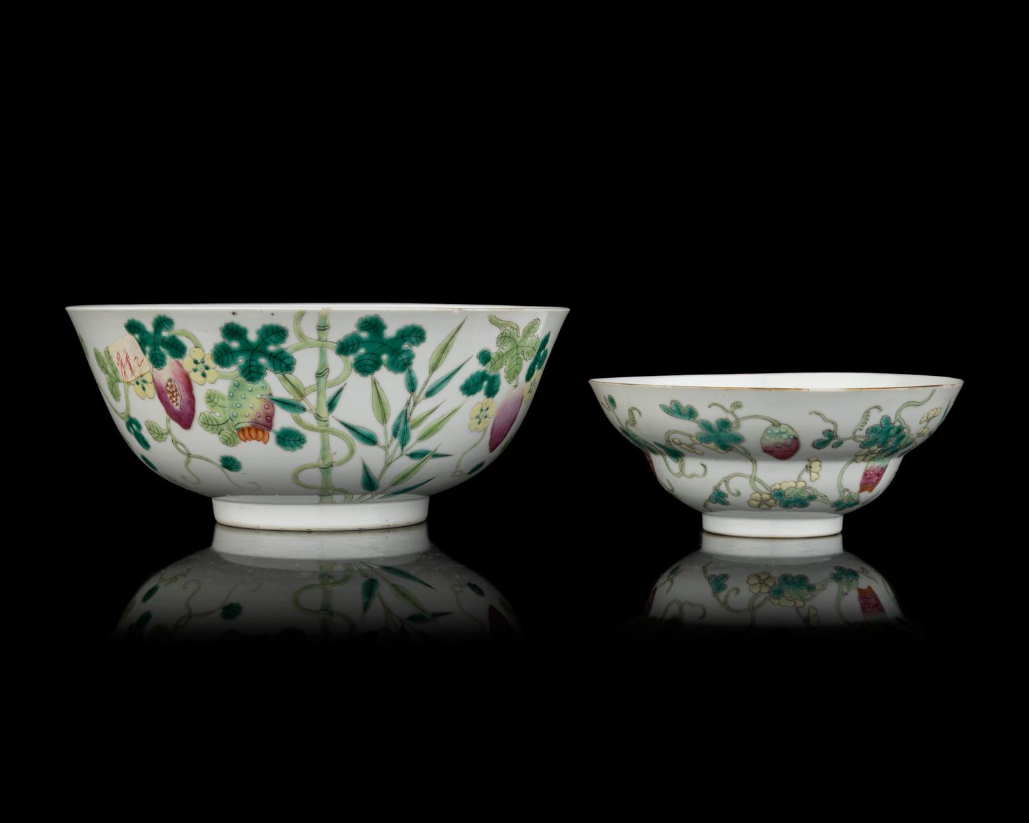 Two Chinese Famille Rose Porcelain Bowls