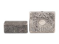 Two Russian Niello Silver Snuff Boxes