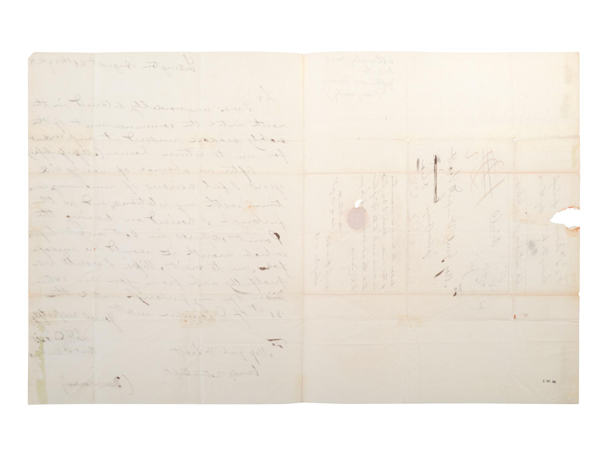 DAVIS, JEFFERSON (1808-1889). Autograph letter signed ("J.F. Davis") to General Winfield Scott. "Lexington," [Kentucky], 26 August 1828.