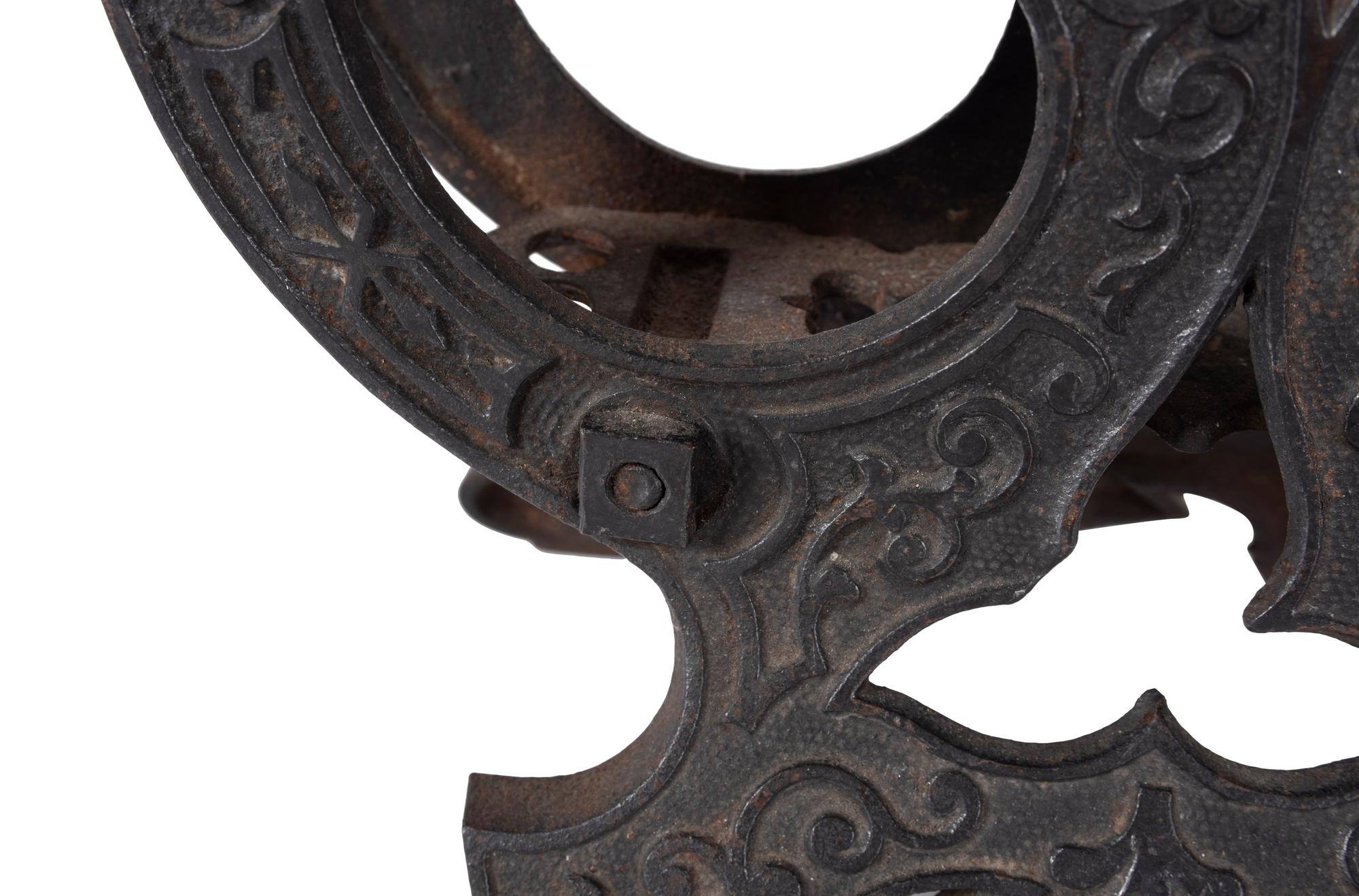A Cast Iron Lyre Form Music Stand