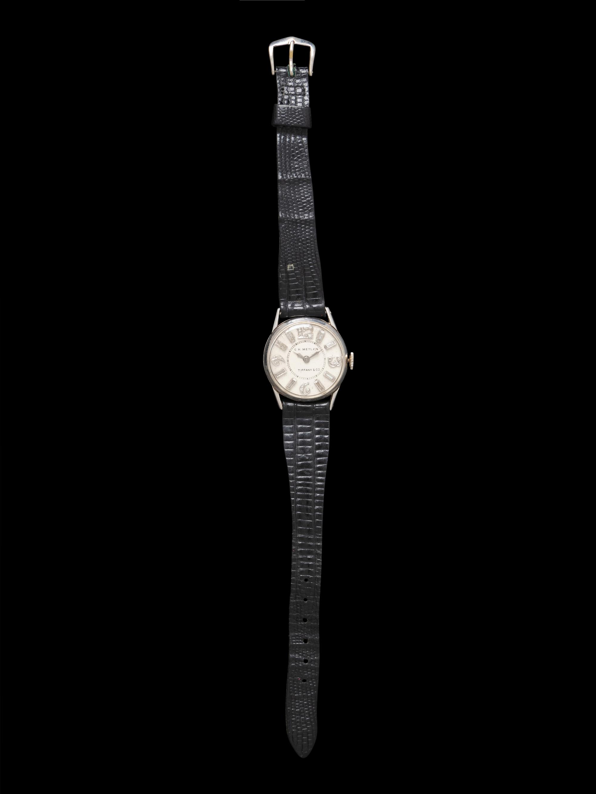 TIFFANY AND CO., C.H. MEYLAN, PLATINUM AND DIAMOND WATCH