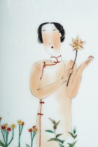 A Chinese Famille Rose Porcelain 'Lady' Plaque