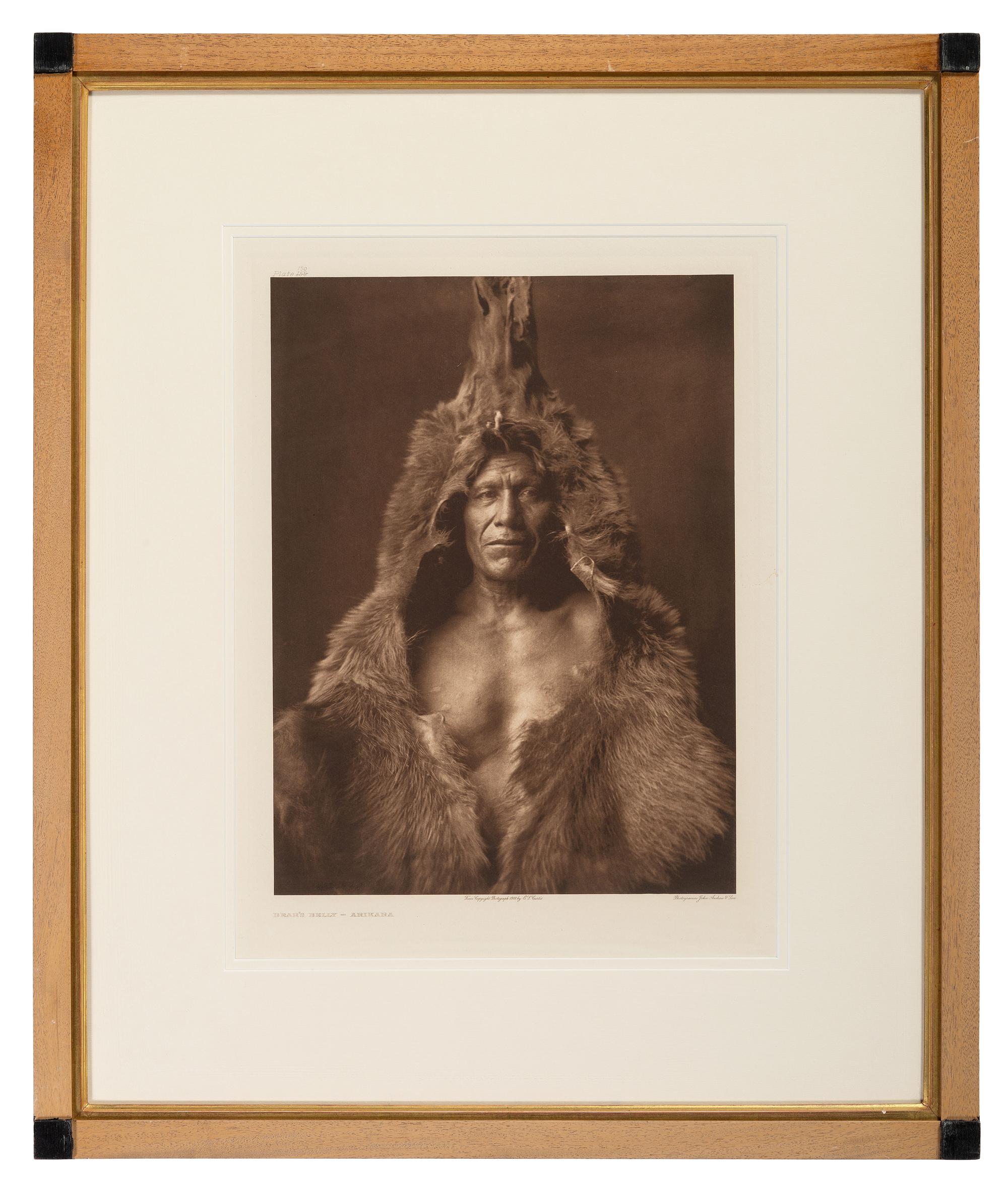 CURTIS, Edward (1868-1952), photographer. Bear's Belly - Arikara . Portfolio photogravure.
