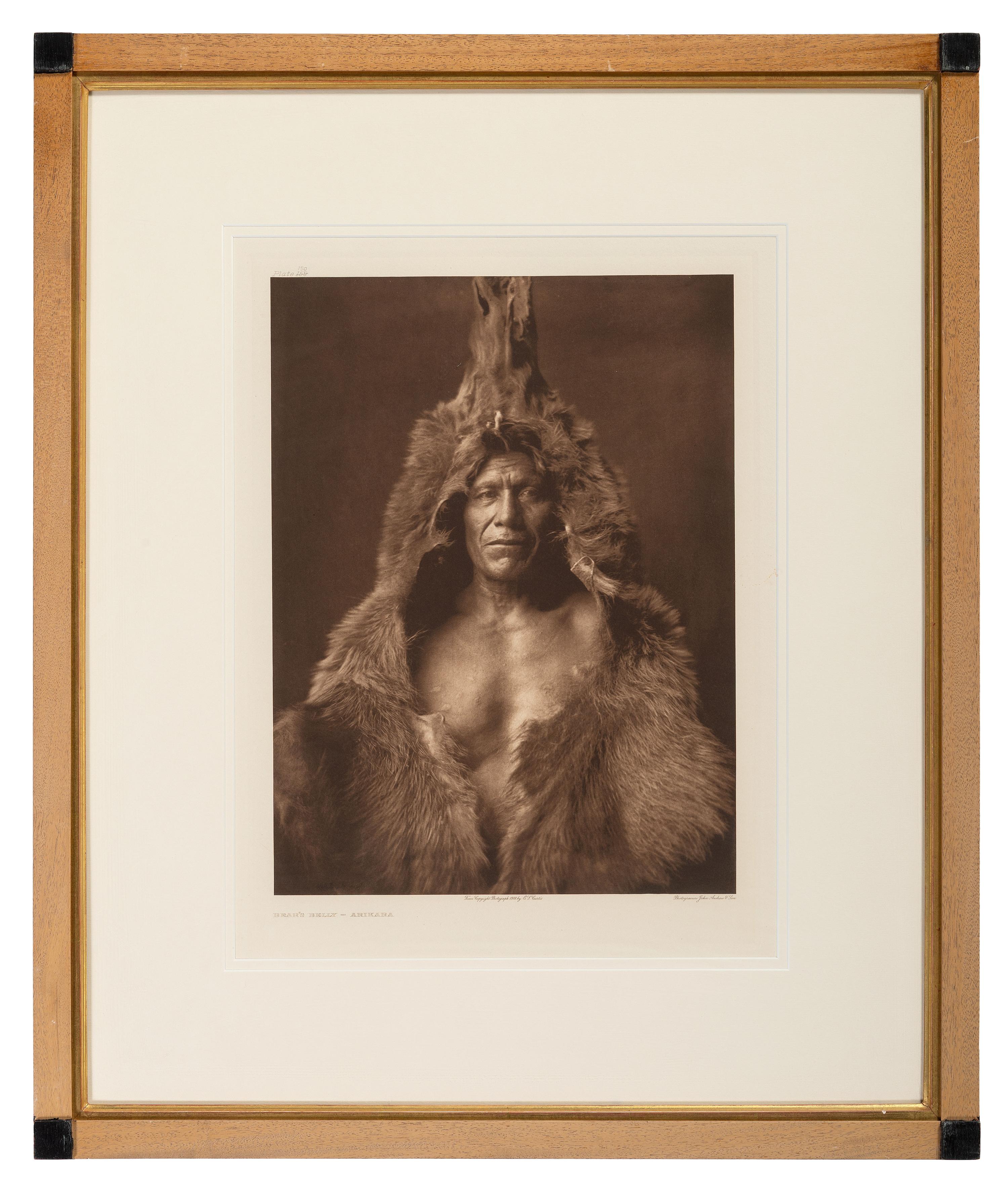 CURTIS, Edward (1868-1952), photographer. Bear's Belly - Arikara . Portfolio photogravure.