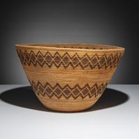 Yokut Polychrome Basket, with Rattlesnake Bands