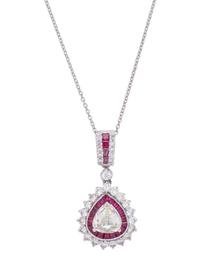 DIAMOND AND RUBY PENDANT/NECKLACE