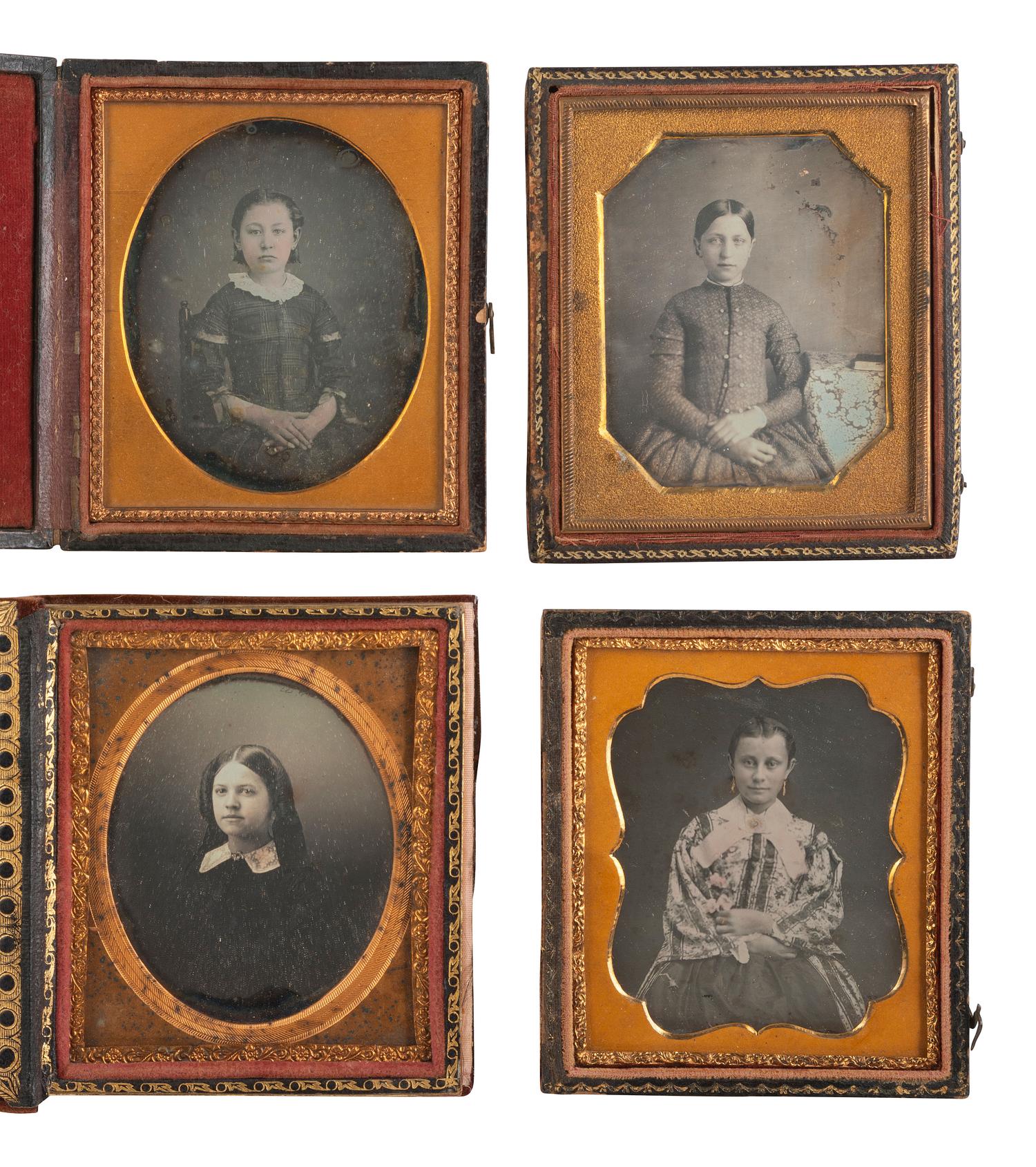 [EARLY PHOTOGRAPHY]. 20 sixth plate daguerreotypes of adolescent and teenage girls.